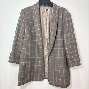 Anne Klein Gray Plaid Blazer